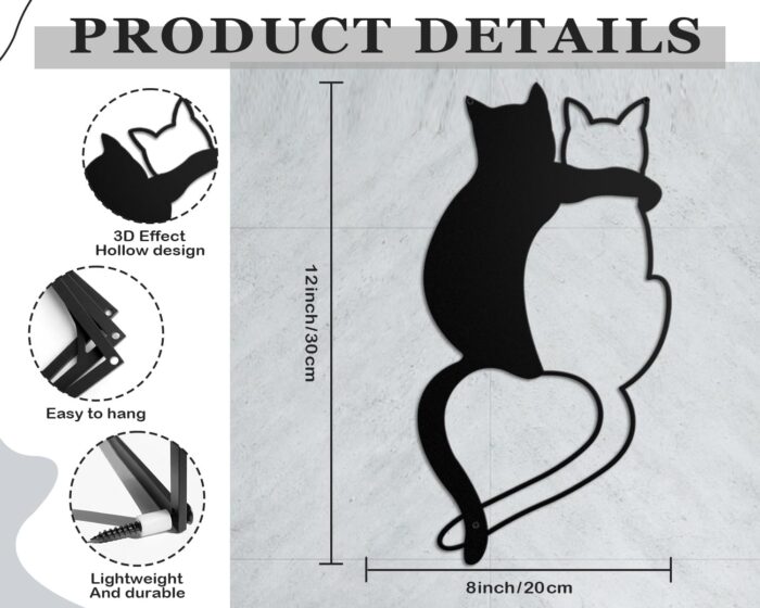 Cut cat metal wall decoration - Image 4