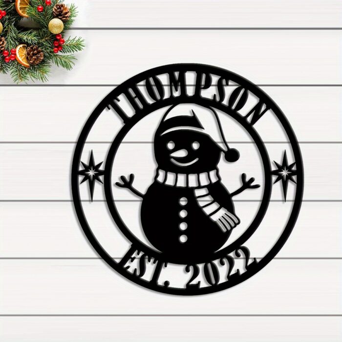 Custom Snowman Personalized Sign - Image 1