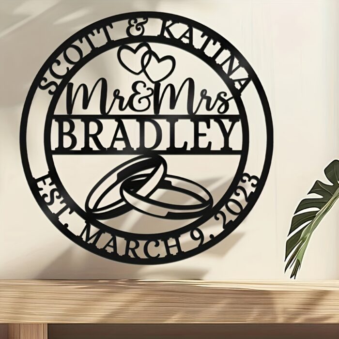 Custom "Mr. & Mrs." Metal Sign - Image 1