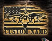 Custom Fighter Jet Pilot Metal Wall Art LED Light - Image 5