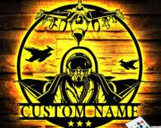 Custom Fighter Jet Pilot Metal Wall Art LED Light