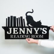 Custom Library Sign Bookshelf Iron Wall Art Decoration - Image 2