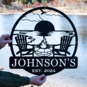 Custom Beach Campfire Sign Metal Decoration