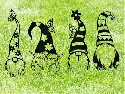 Garden Gnome Stakes for outside Yard
