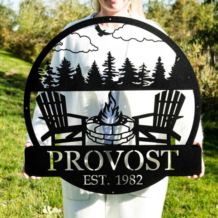 Custom Beach Campfire Sign Metal Decoration - Image 2