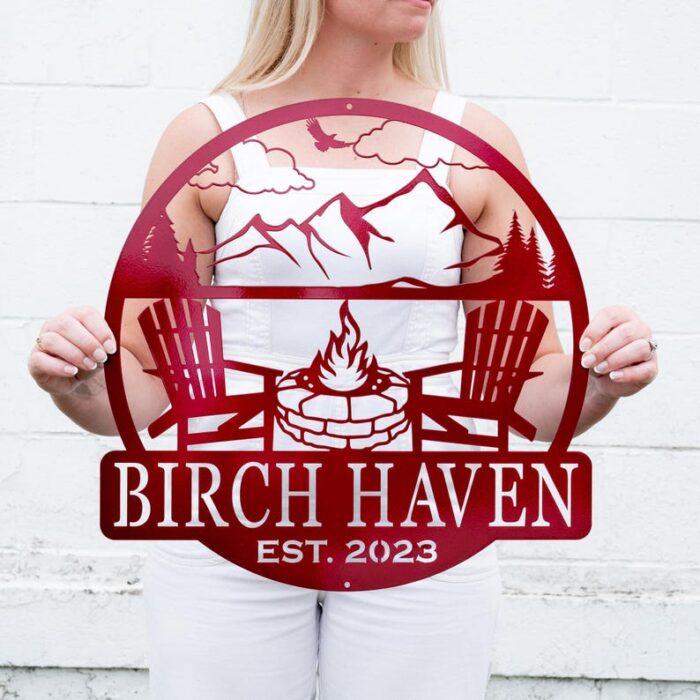 Custom Beach Campfire Sign Metal Decoration - Image 4