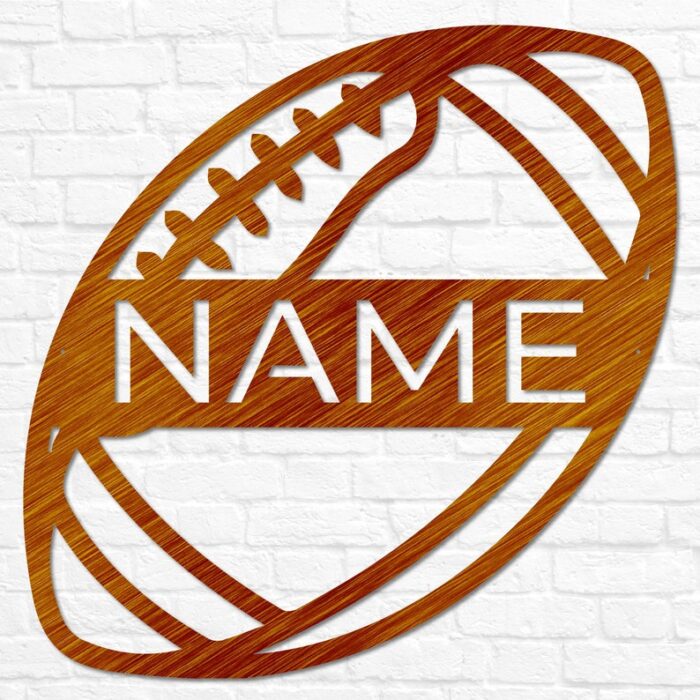 Personalized USA Football Metal Wall Art - Image 2