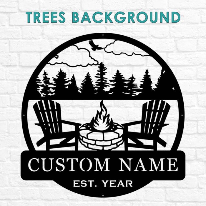 Custom Beach Campfire Sign Metal Decoration - Image 5