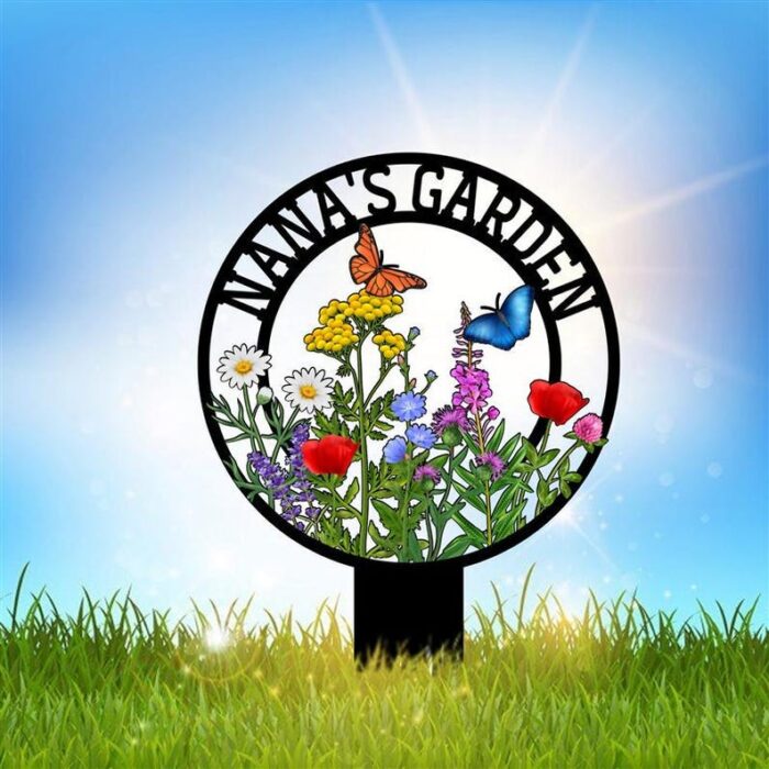 Personalized Garden Metal Name Sign With Stake - Image 3