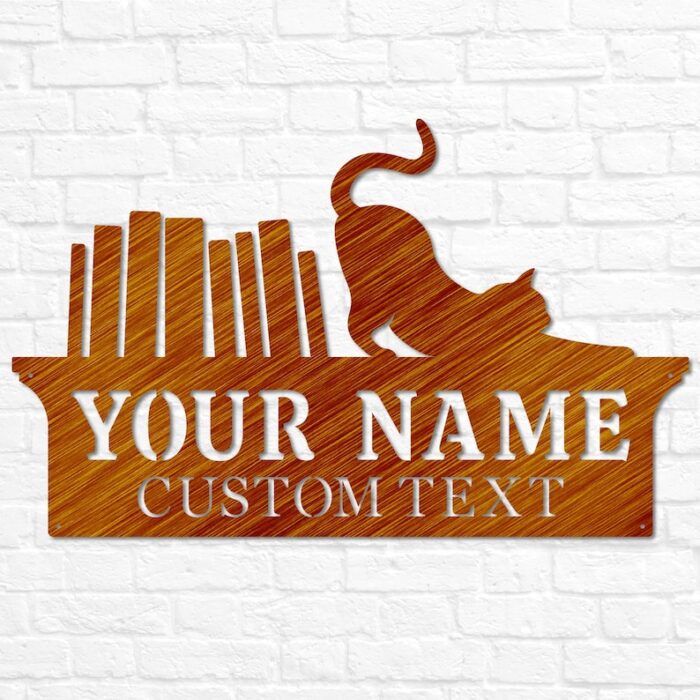 Custom Library Sign Bookshelf Iron Wall Art Decoration - Image 5