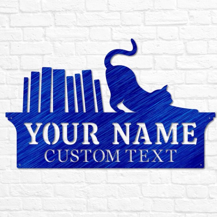 Custom Library Sign Bookshelf Iron Wall Art Decoration - Image 4