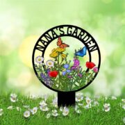 Personalized Garden Metal Name Sign With Stake - Image 2