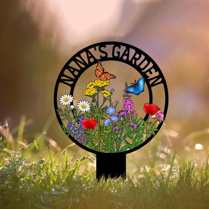 Personalized Garden Metal Name Sign With Stake - Image 5