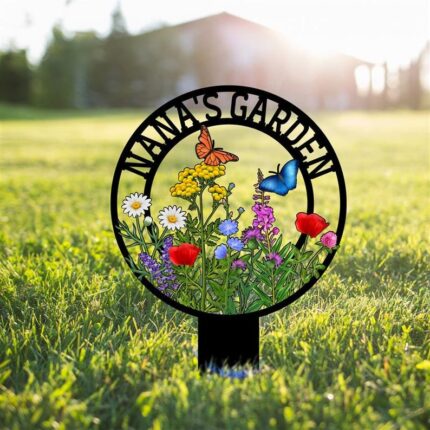 Personalized Garden Metal Name Sign With Stake