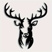 Rustic Iron Deer Head Silhouette Wall Art Black Metal sign for Christmas Decor - Image 2