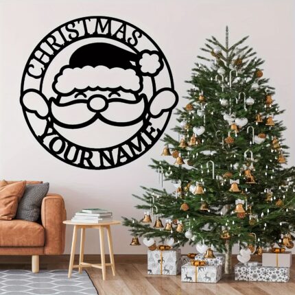 Custom Christmas Santa Claus Design Matel Wall Art Wall Decor