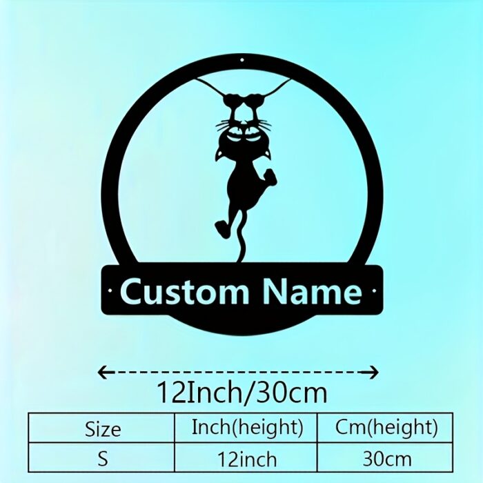 Custom cat wall art, metal wall sign black cat decor for cat owners - Image 3