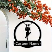 Custom cat wall art, metal wall sign black cat decor for cat owners - Image 5