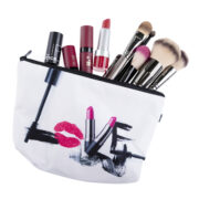 Custom Small Waterproof Polyester Cosmetic Bag Fashion Zipper Makeup Pouch for Travel & Daily Use - Image 4