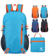 Wholesale Lightweight Polyester Daypack Custom Logo Waterproof Foldable Shopping Backpack Bag Polyester